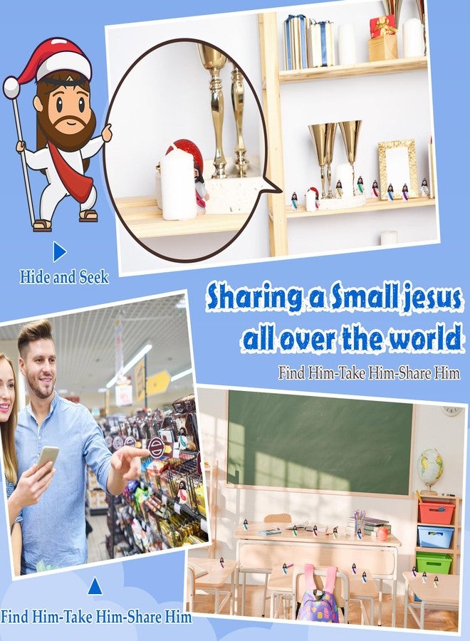 Bememo 25 Pcs Mini Jesus Love You Tiny Jesus DIY Fillable Balls Mini Rubber Jesus Figures Toy for Decoration Hide Gifts Religious Party Sunday School Baptism - Image 5